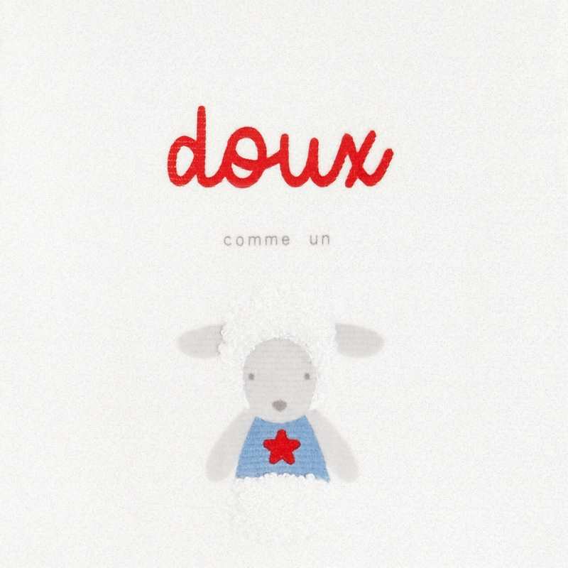 Dors-bien agneau velours fantaisie blanc bébé garçon