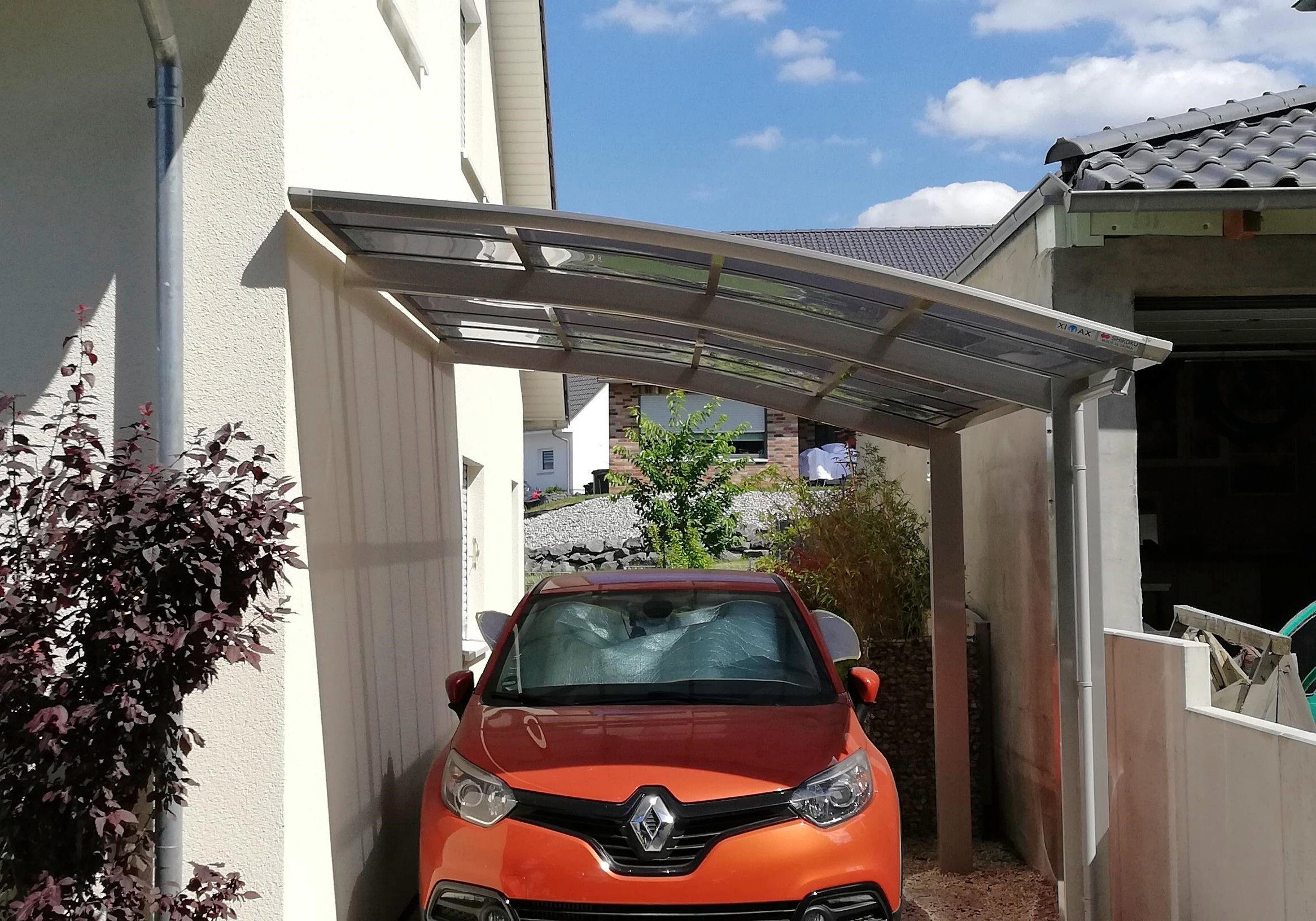 Ximax Einzelcarport Portoforte Typ 60 Standard-Edelstahl-Look, BxT: 270x495 cm, 240 cm Einfahrtshöhe, Aluminium