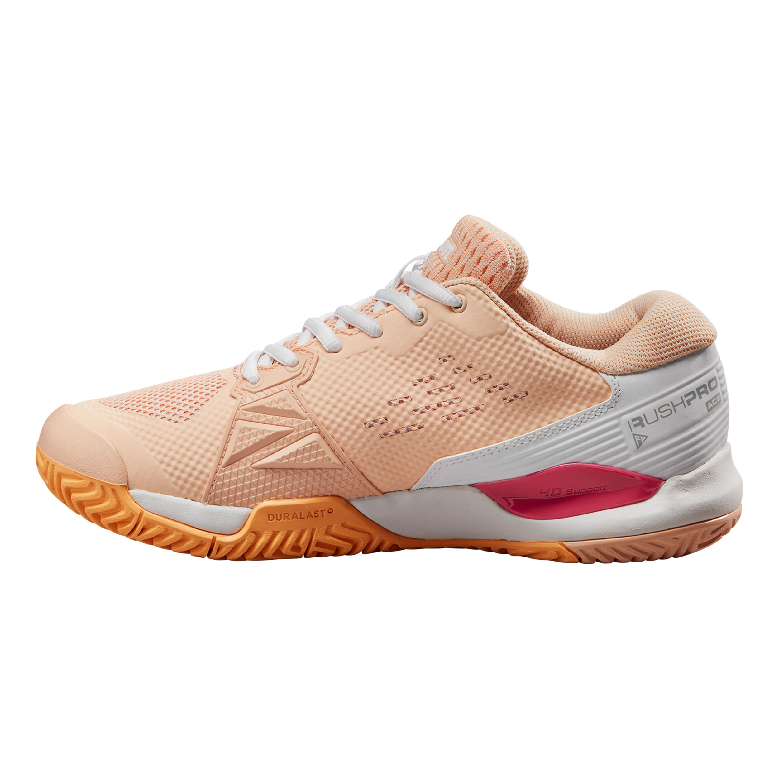 Rush Pro ACE AC Allcourtschuh Damen - Apricot, Weiß