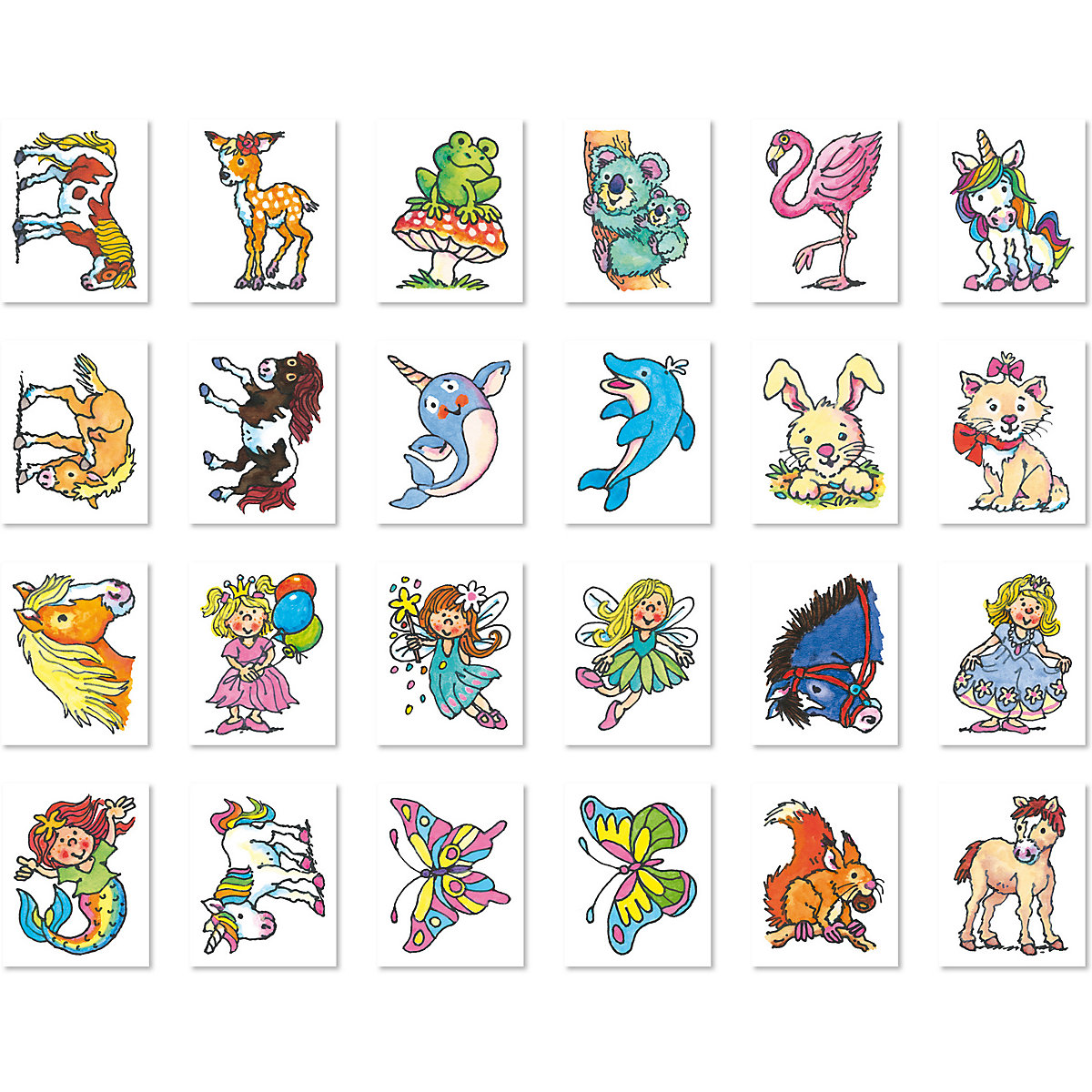 Mini-Tattoos Mädchen, 24 Stück