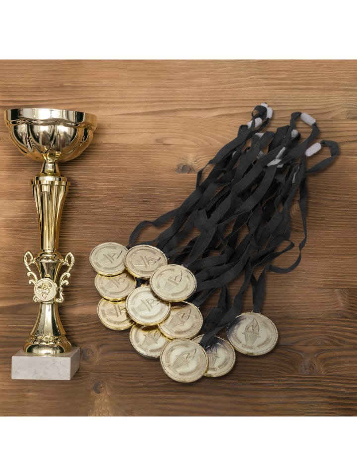 relaxdays 12 x Medaille in Gold günstig kaufen onesize