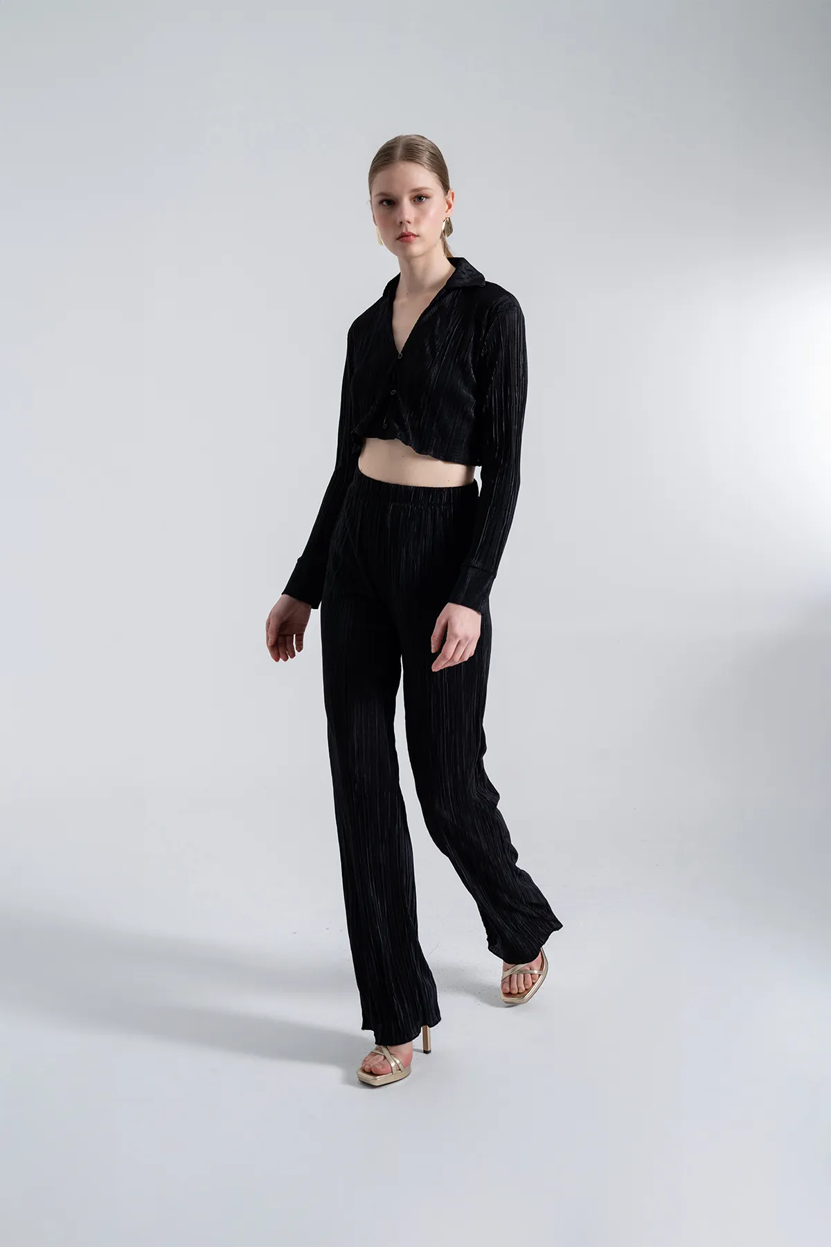 HOLLY LOLLY  Elastische Taille, flexible, bequeme Hose, Schwarz