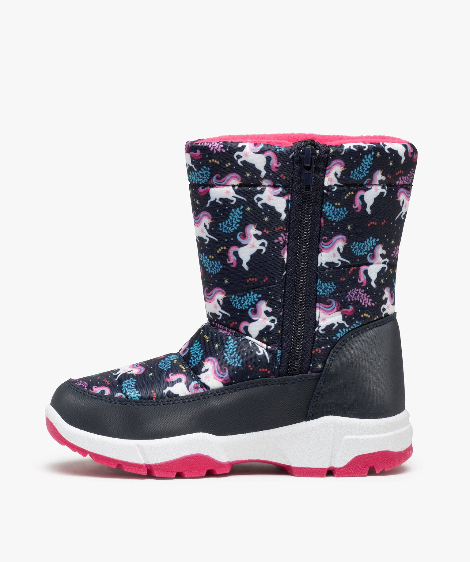 Après-skis fille dessus textile imprimé licornes noir | GEMO