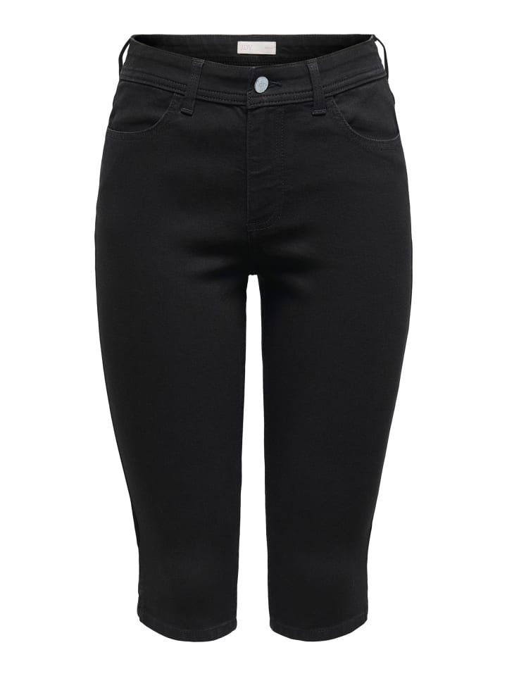 JACQUELINE de YONG Skinny Capri Jeans Shorts Kurze Stretch-Denim Hose in Schwarz günstig kaufen
