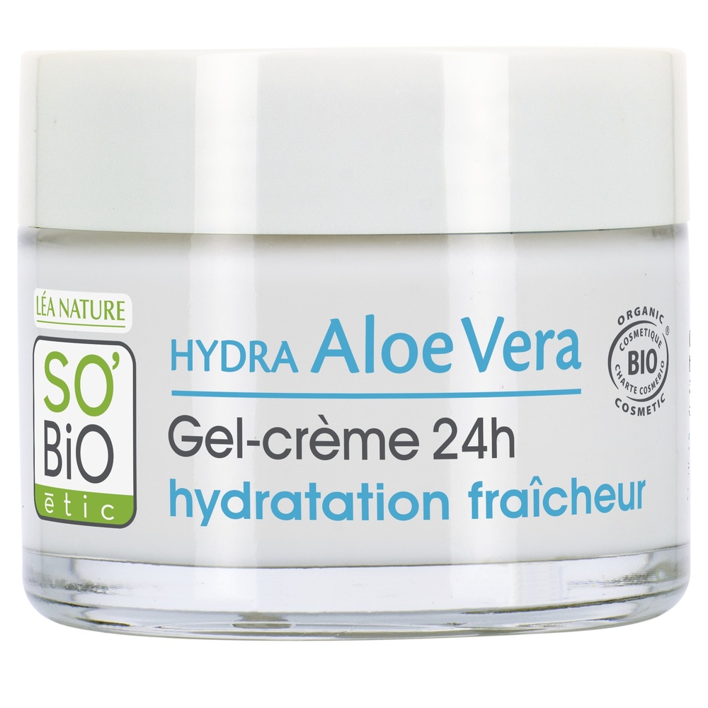LÉA NATURE SO BiO étic Gel-Crème hydratation¹ fraîcheur 24h, peaux normales à mixtes, Hydra Aloe Vera Gel-crème