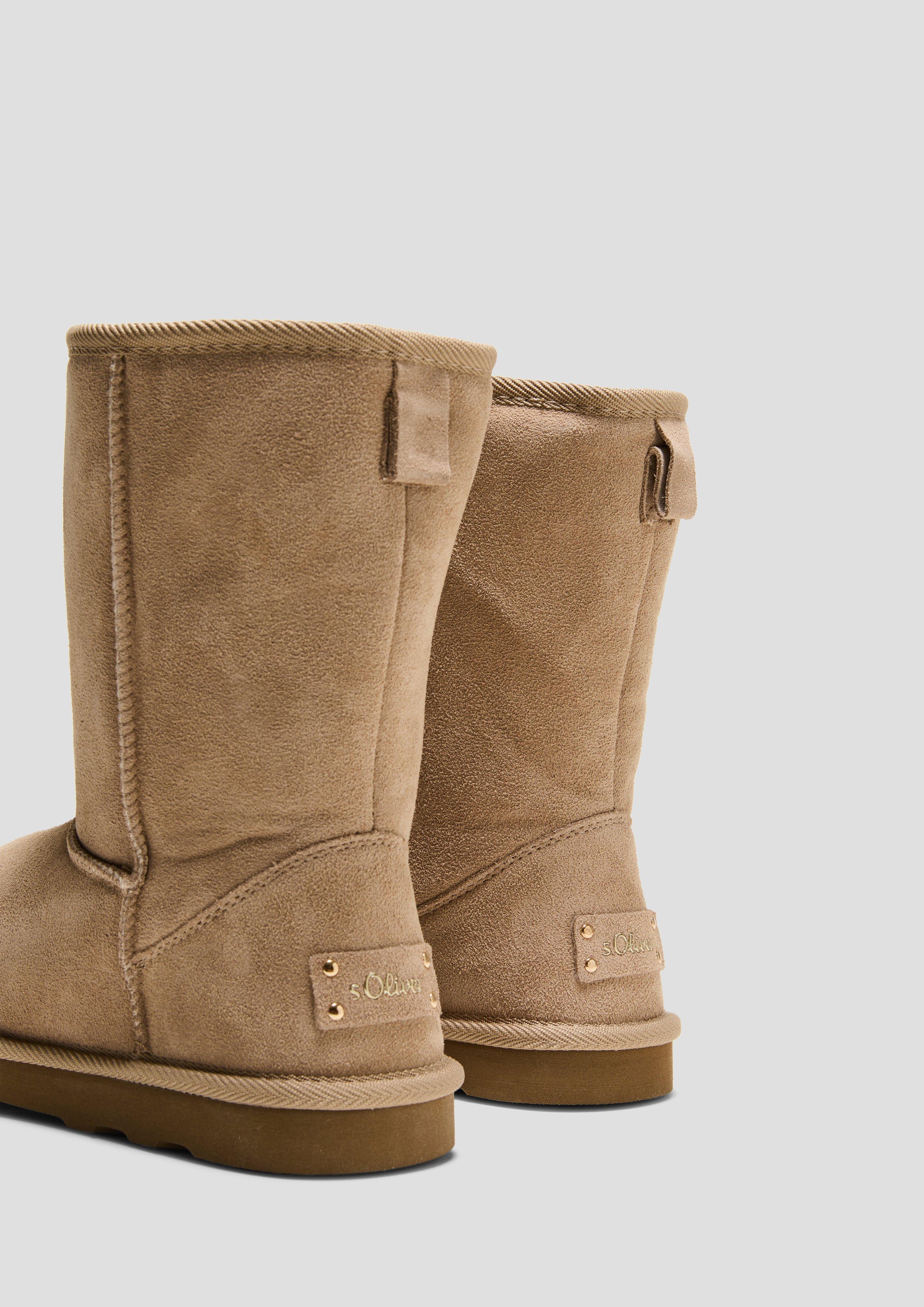 Gefütterte Stiefel im Materialmix  6008602-355