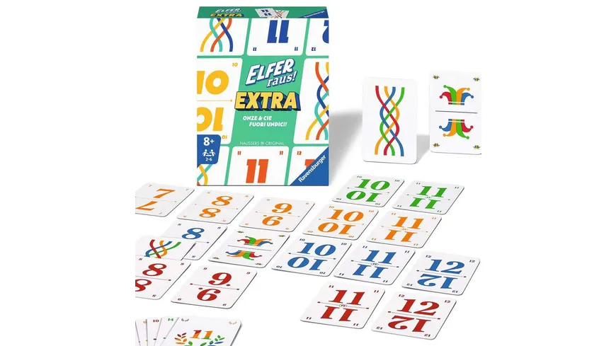 Ravensburger Spiel - Elfer raus! Extra, Kartenspiel für 2-6 Spieler, Klassiker ab 8 Jahren, Extra Edition