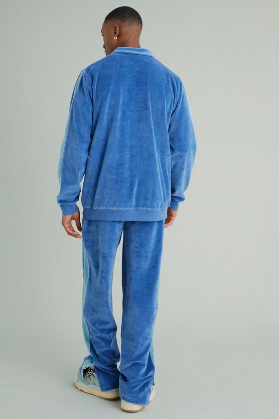 Lockere Velour-Jogginghose mit geteiltem Saum