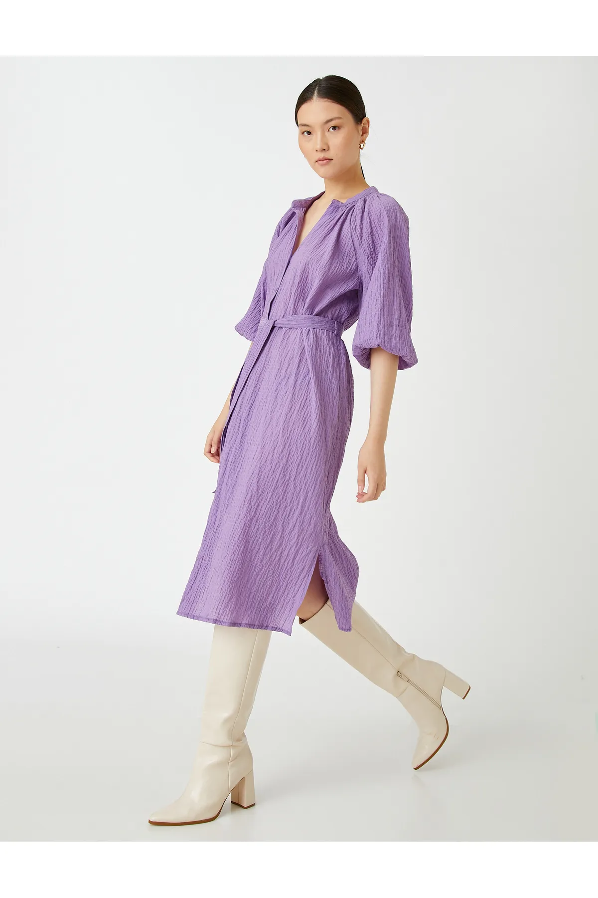 Koton  Midikleid mit kurzen Ärmeln und Gürtel