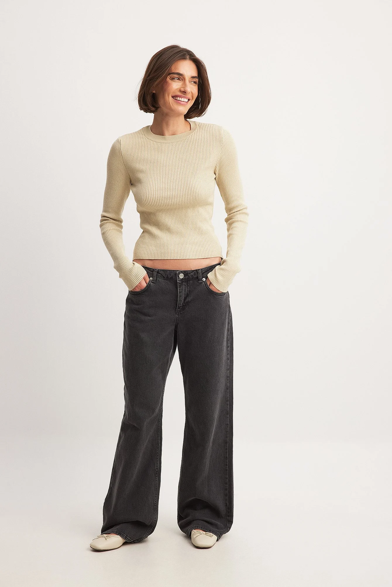 Gerippter Pullover