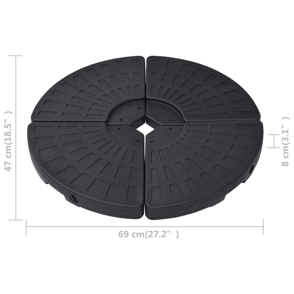 vidaXL Schirmhalter Sonnenschirmständer Fächerförmig 4 Stk Schwarz