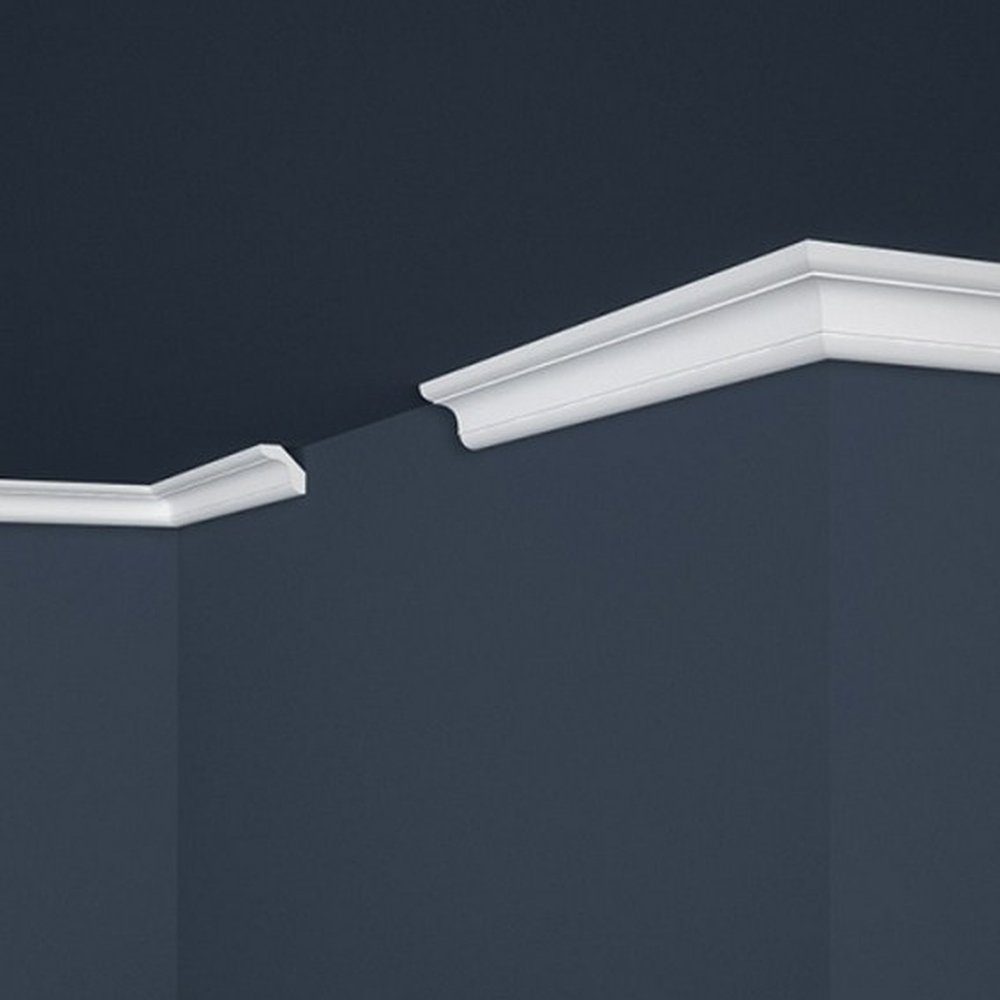 PROVISTON Stuckleiste Polystyrol, 29 x 29 x 2000 mm, Weiß, Deckenleiste