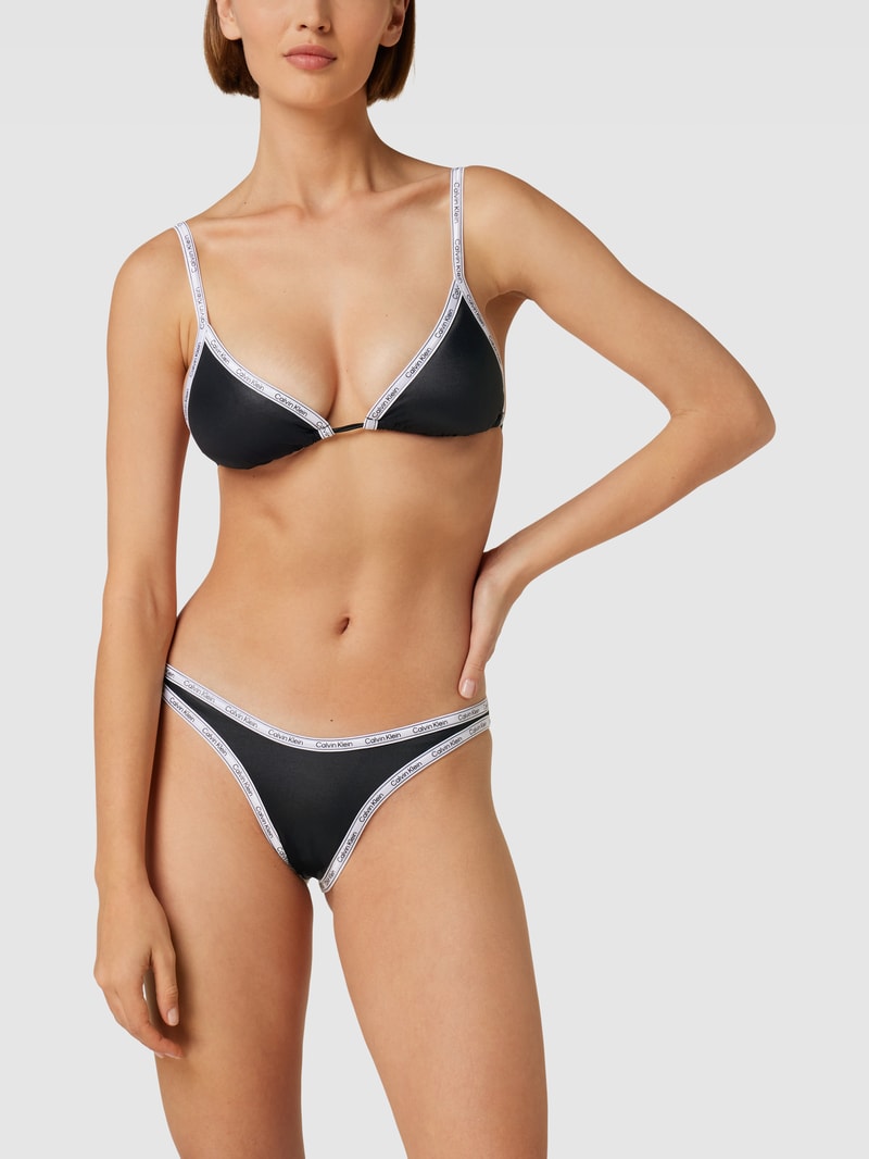 Bikini mit Label-Print Modell 'TRIANGLE' in schwarz