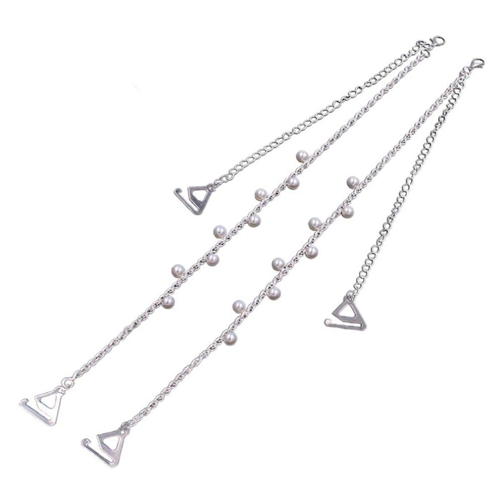 Tian Dee BH-Träger Ladies dekorative BH-Träger Imitation Pearl Beading Metallkette