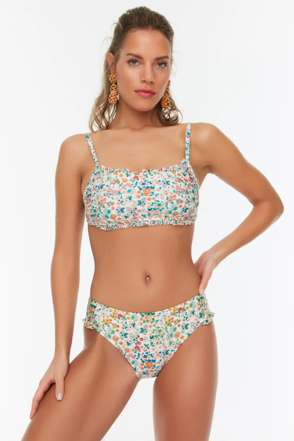 Trendyol Collection  Bikini-Set - Mehrfarbig - Geblümt