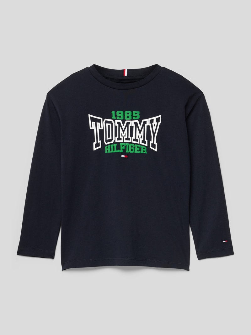 Sweatshirt mit Label-Print Modell 'VARSITY' in marineblau