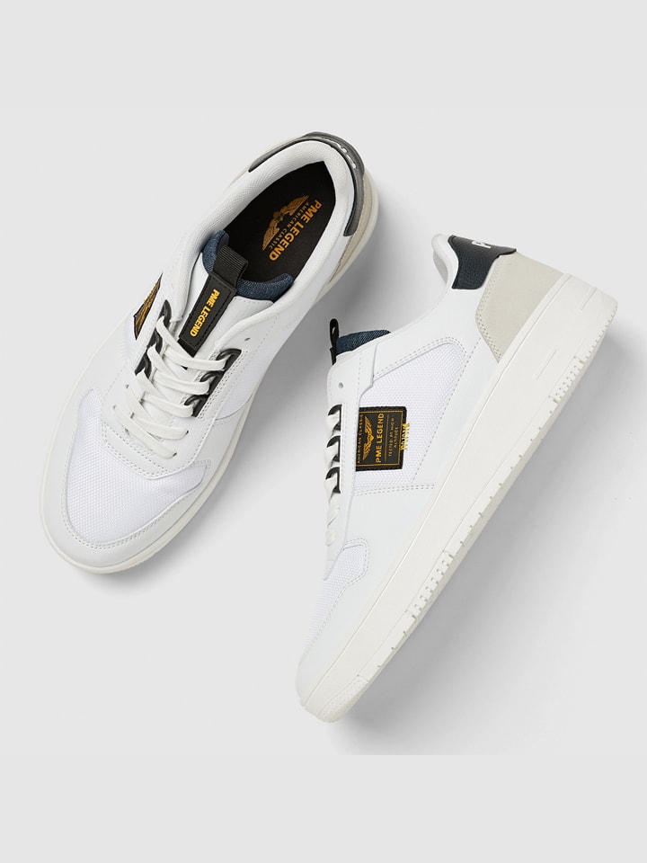 PME Legend Leder-Sneakers in Weiß günstig kaufen
