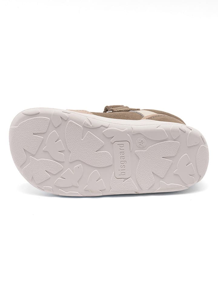 bisgaard Leder-Sneakers in Khaki/ Beige günstig kaufen