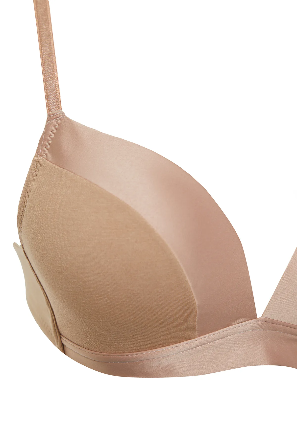 Trendyol Collection  Ten Modal Satin Detaillierte String Strap Plumping Effektive beschichtet Strick BH THMSS24SU00040