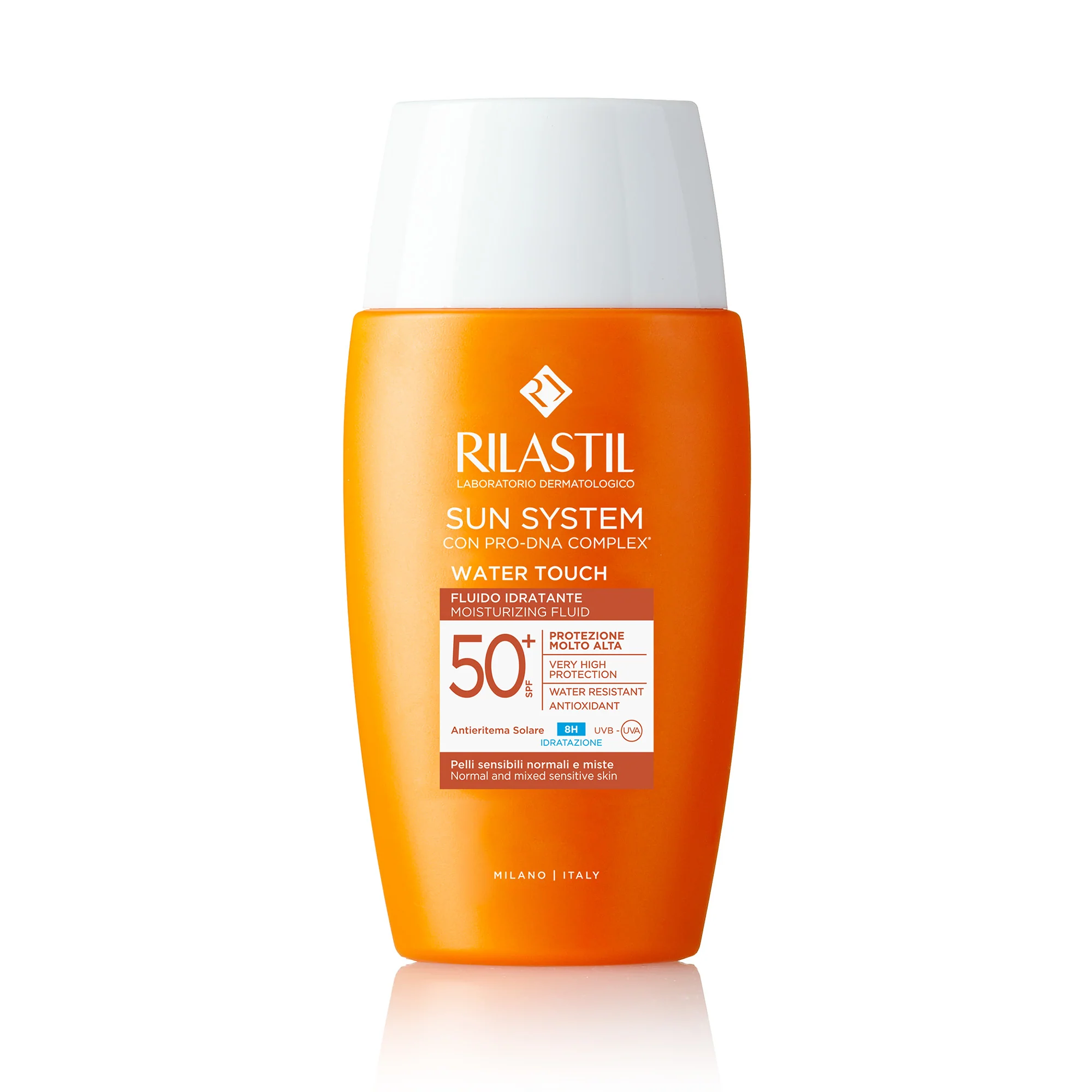 Fluid de protecție solară Sun System Water Touch SPF50+ - Cremă de protecție solară pentru față cu protecție ridicată.