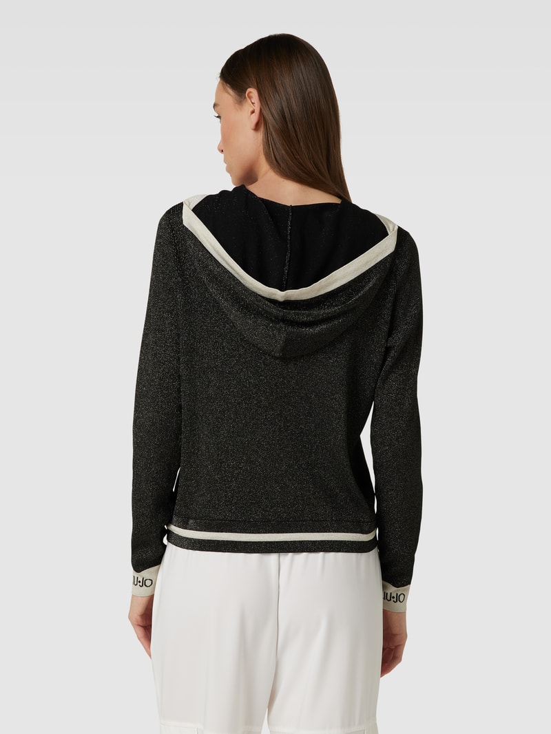 Hoodie aus Effektgarn in metallic schwarz