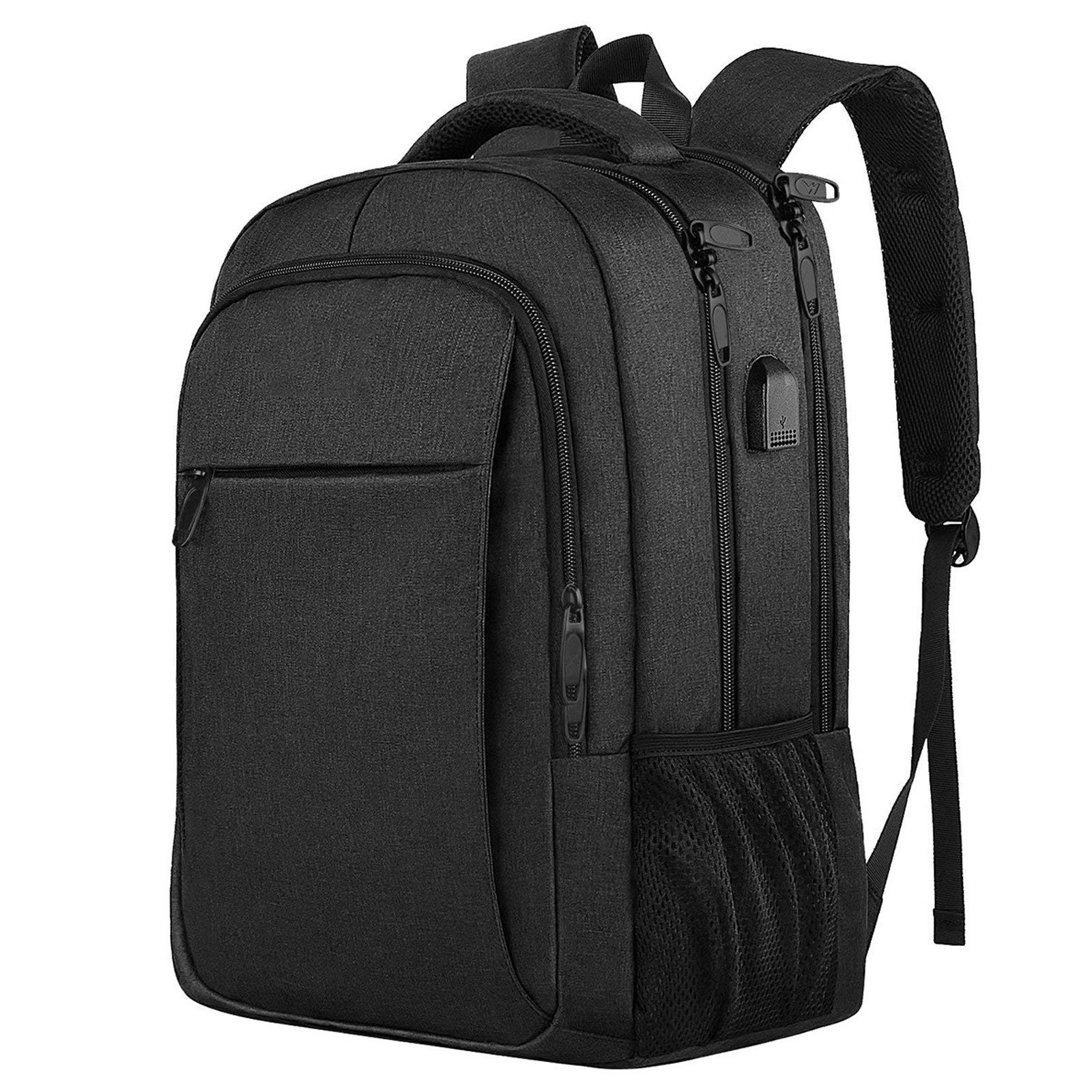 REDOM Laptoprucksack Laptop Rucksack Rucksäcke Schulrucksack Wasserbeständig Laptoptasche (Laptop Notebook Tasche Schule Uni Rucksack, mit USB-Lade-Anschluss, Anti-Diebstahl, Backpack mit Laptopfach), Herren Damen Jungen Teenager Freizeit Arbeit Busi