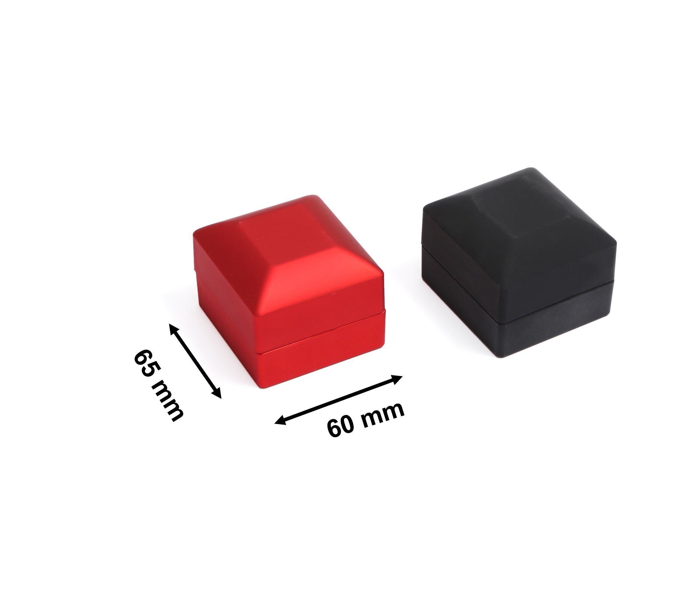 ZADAWERK Schmucketui Ringbox mit LED (ROT), Schmuckdose mit Beleuchtung