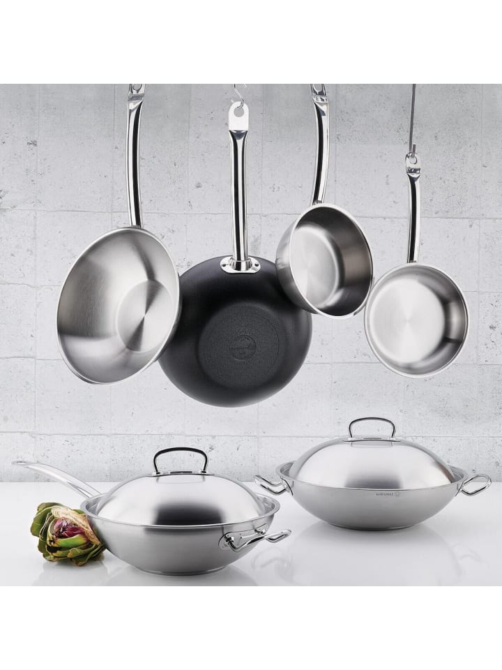 Korkmaz Korkmaz Proline Edelstahl-Wokpfanne ø32 cm - Induktionsgeeignet 5,2L in Silber günstig kaufen 32 cm