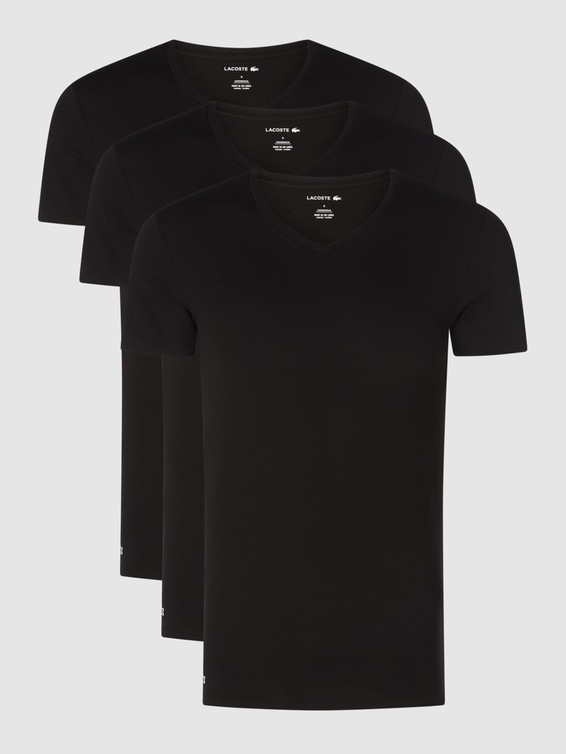 T-Shirt aus Baumwolle im 3er-Pack in schwarz