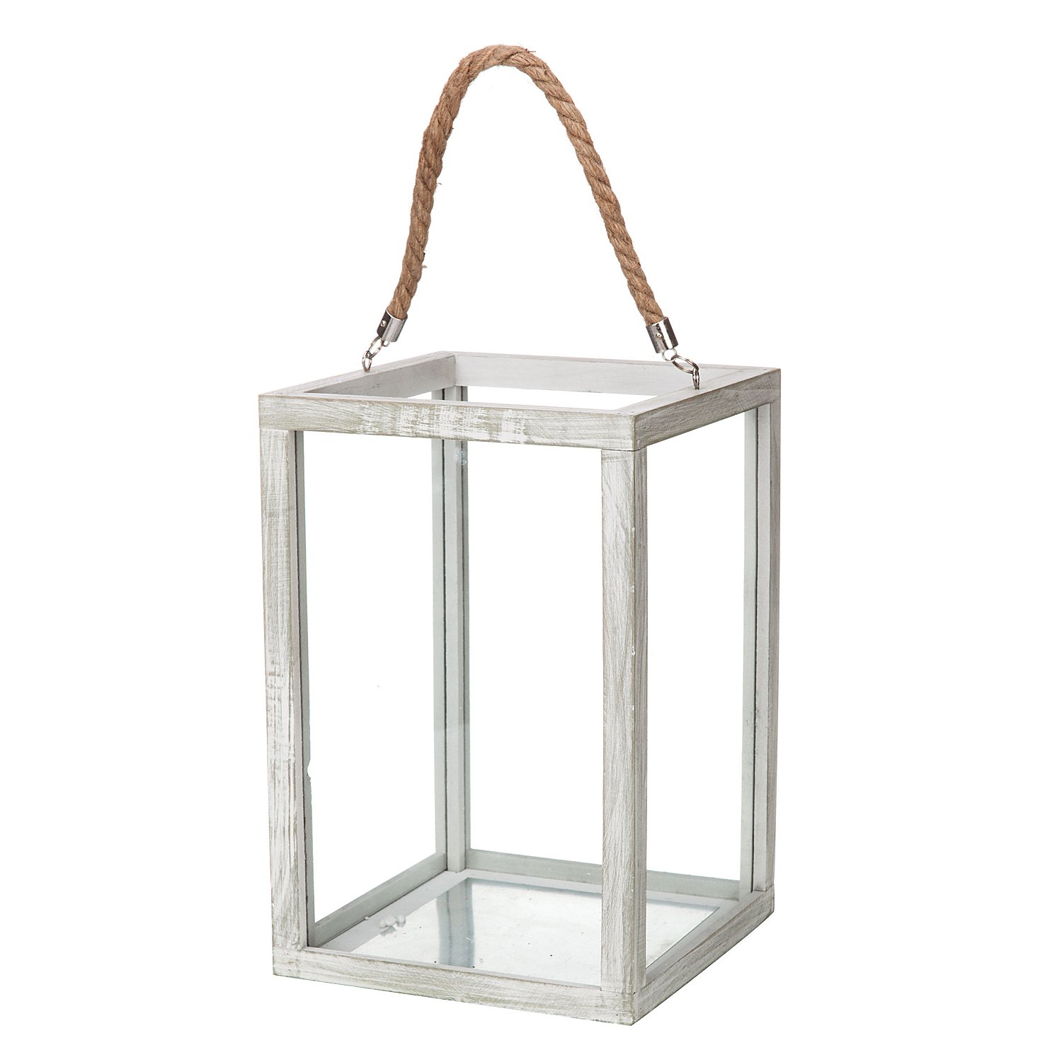 Holz-Laterne mit Glas, 30 cm