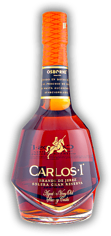Carlos I Solera Gran Reserva 40% Carlos I Solera Gran Reserva 40% Carlos I ein Solera Gran Reserva Brandy von höchster Qualität. Gelagert in sehr alten Sherry Fässern. 0,7	 Liter - Vol 40%