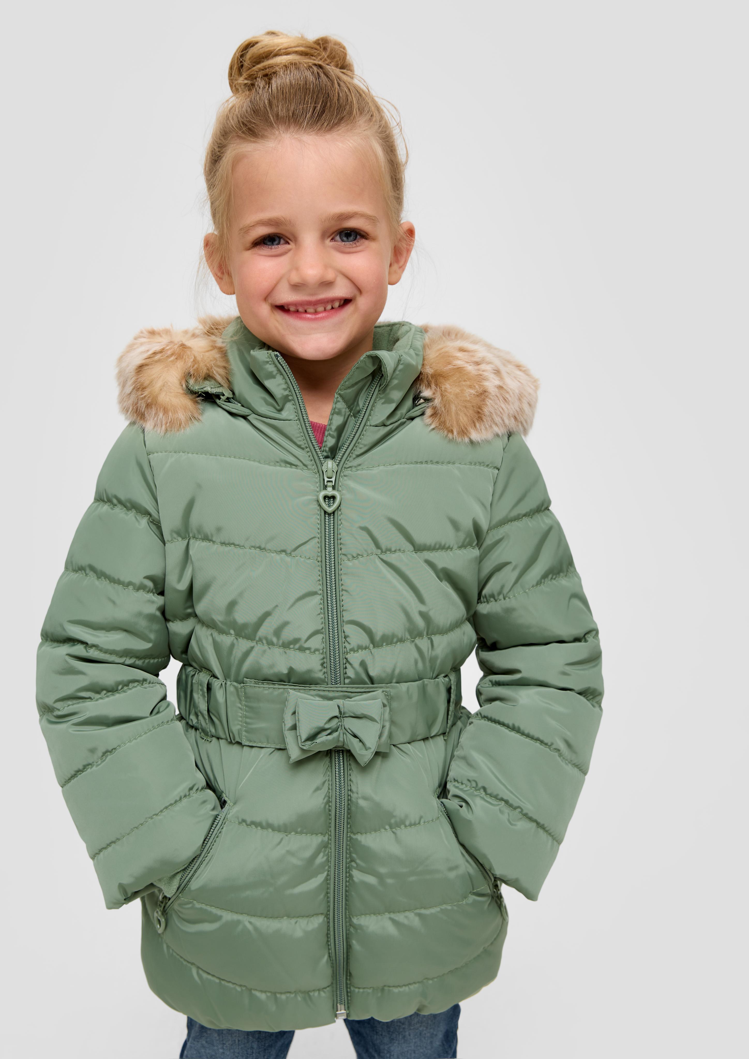 Steppjacke mit abnehmbarem Kunstfell  2132168-7370