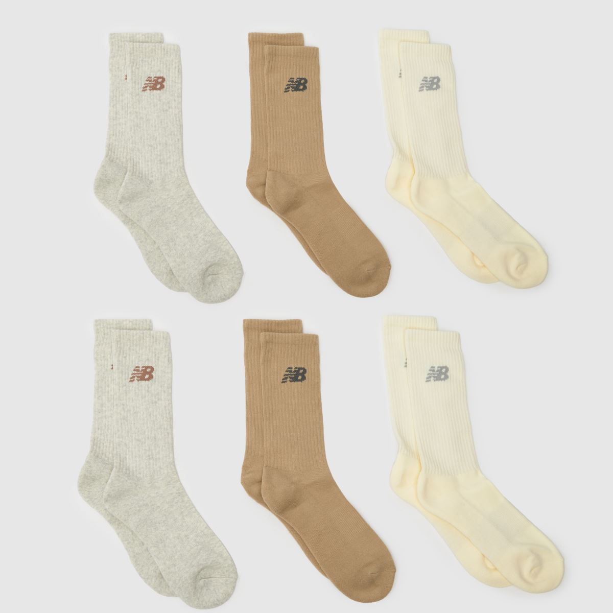 New Balance – Multifärgade vardagsstrumpor med rund hals, 6-pack