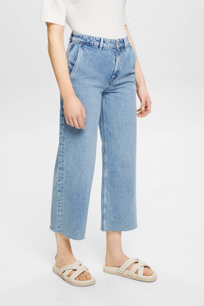 Culotte-Jeans mit hohem Bund