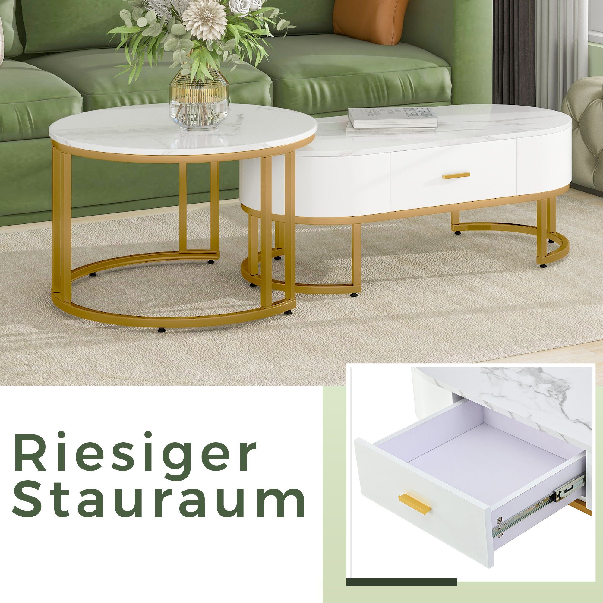 PFCTART Couchtisch Couchtisch 2 Stück Tischgestell Metallic Gold, Eleganter Couchtisch (2-St)