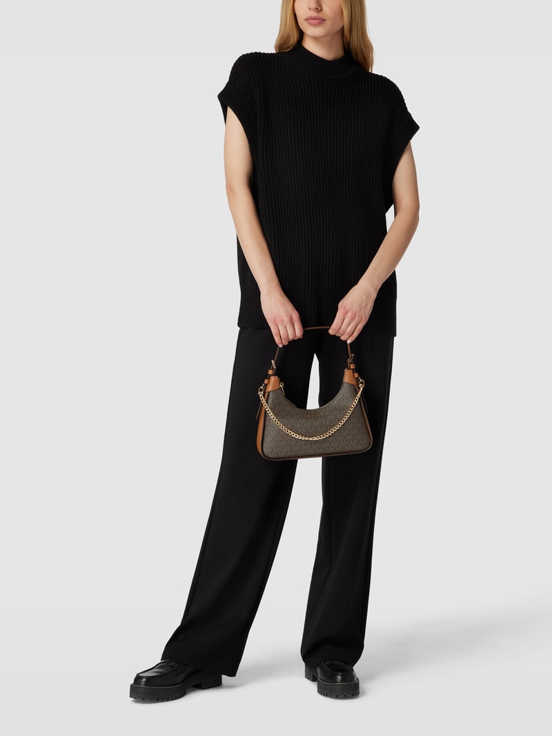 Handtasche mit Allover-Logo in mittelbraun