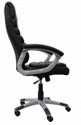 Amstyle Bürostuhl Leder Optik Schwarz Schreibtischstuhl Chefsessel Drehstuhl mit XXL Polsterung