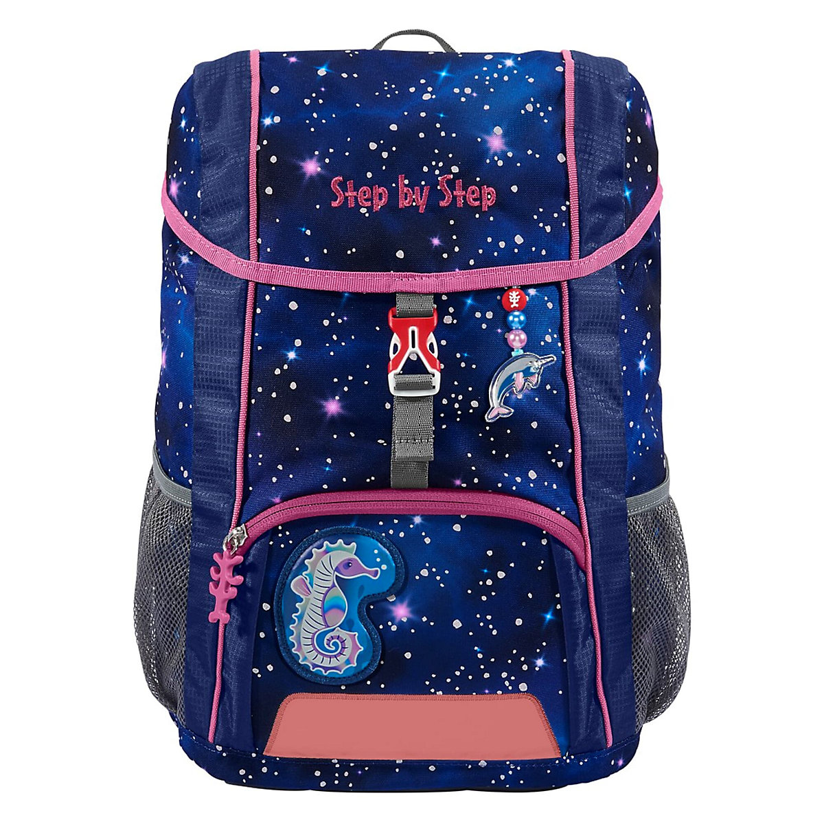 Kinderrucksack KID REFLECT Star Seahorse Zoe, inkl. Sitzkissen & MAGIC MAGS