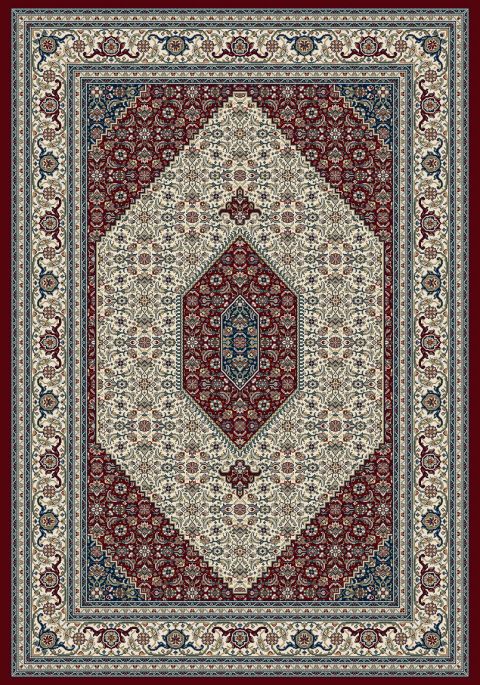 Webteppich Rubin Creme-Rot-Beige 80 x 150 cm