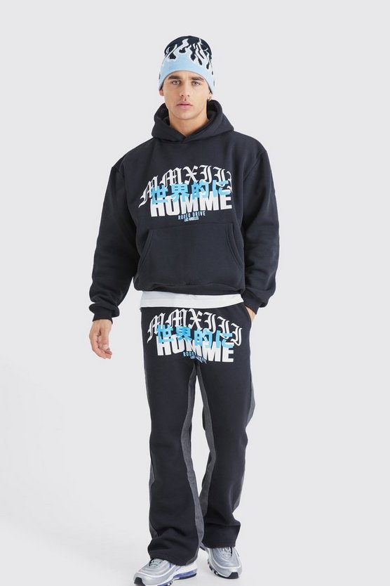 Denim-Trainingsanzug mit Homme-Print