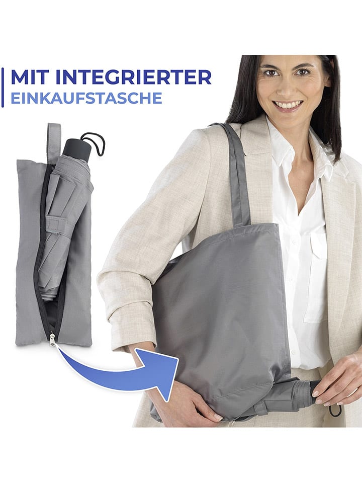 Wenko 2in1 Taschenschirm in Grau - (B)40 x (H)40 cm günstig kaufen onesize
