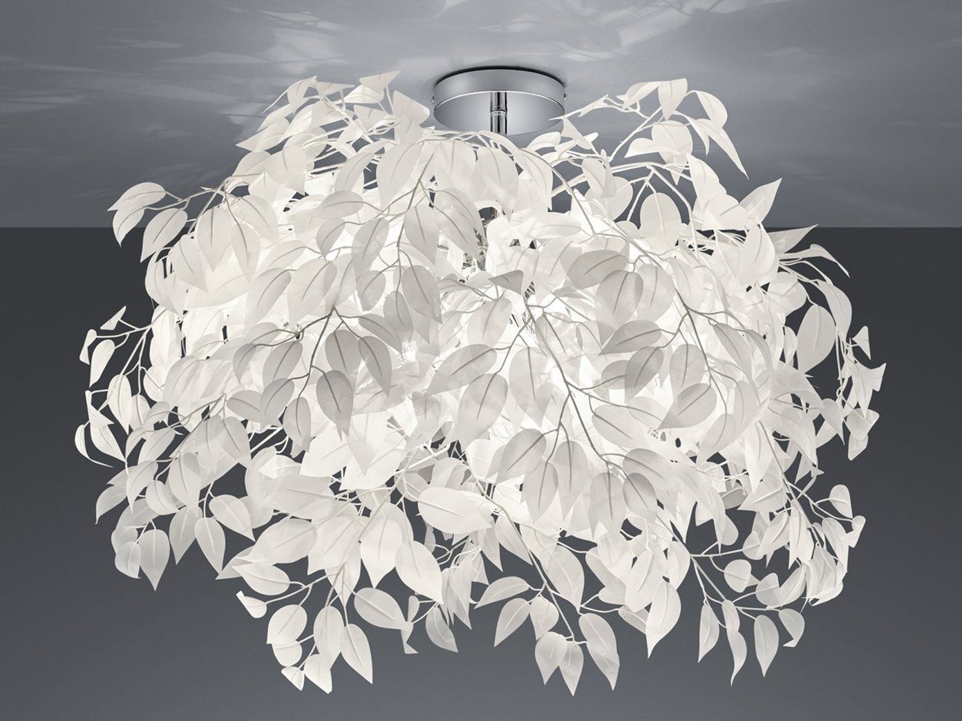 meineWunschleuchte LED Deckenleuchte, Dimmfunktion, LED wechselbar, Warmweiß, groß-e ausgefallene Designer-lampen für über-n Esstisch Weiß, Ø70cm
