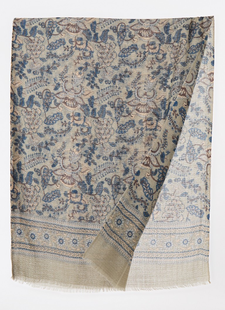 Gerard Darel  Dounia sjaal in wolblend met bloemenprint 180 x 70 cm