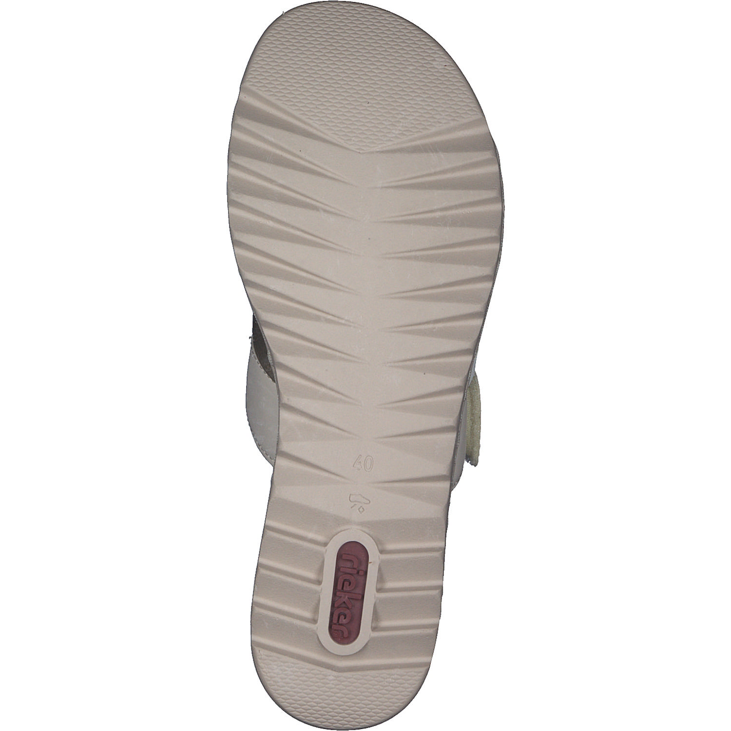 Rieker V4652, Plateau-Pantoletten, Damen, altrosa/lightgold/offwhite/per