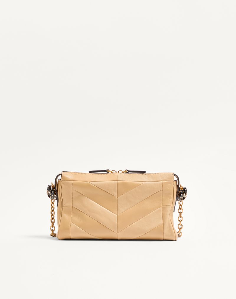 Bolsa de ombro pequena Valentino Garavani Panthea em napa com estampa chevron
