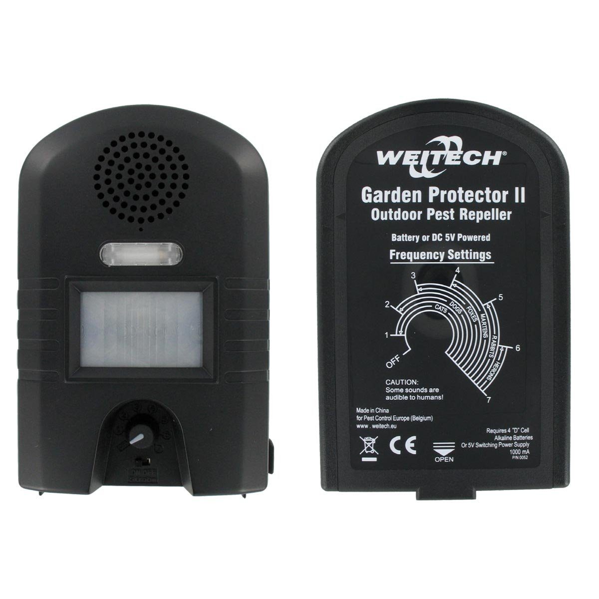 WEITECH Ultraschall-Tierabwehr Garden Protector 2 - Ultraschall Vertreiber