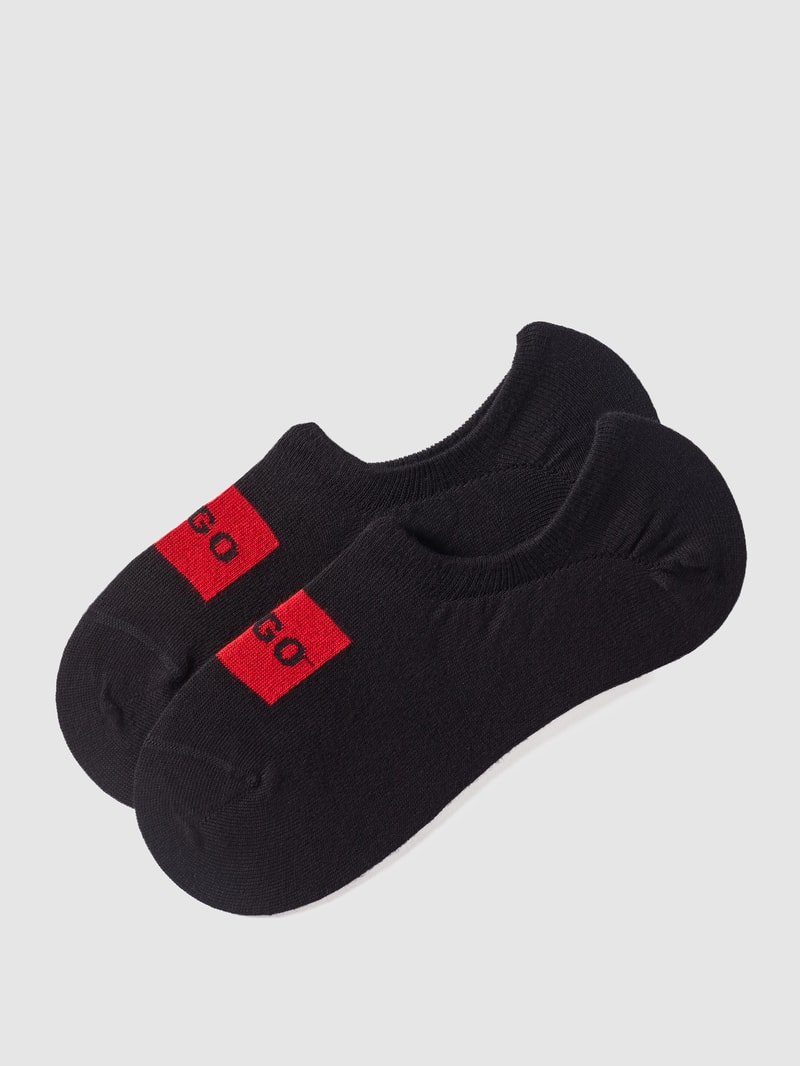 Füßlinge mit Label-Print im 2er-Pack in schwarz