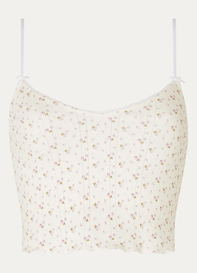 Cou Cou Intimates  The Cami crop top van biologisch katoen met bloemenprint