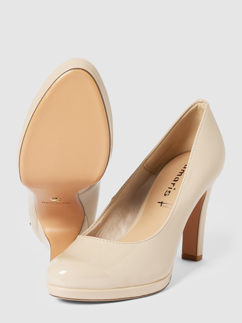 Pumps im Metallic-Look in beige