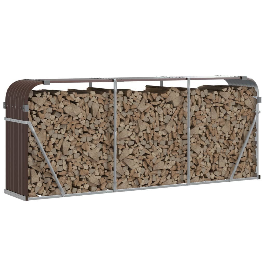 vidaXL Kaminholzregal Kaminholzunterstand Braun 234x45x100 cm Verzinkter Stahl, BxTxH:234x45x100 cm